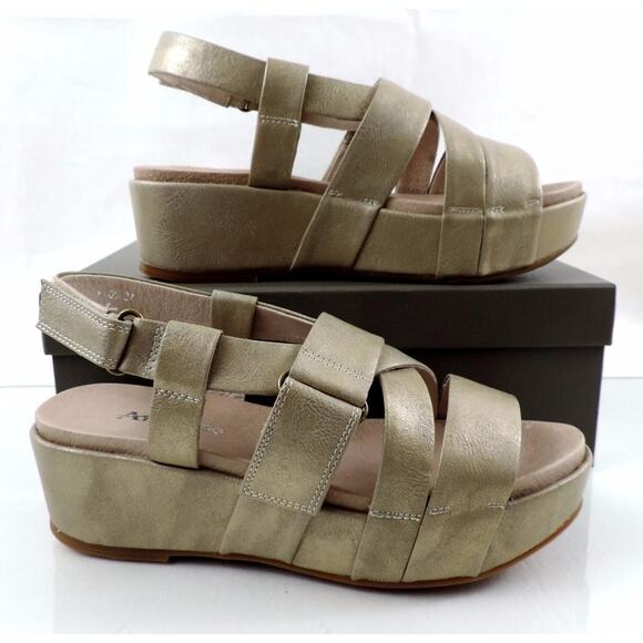 Women's Shoes Antelope 405 Double Vel Wedge Sandal Metallic Grey Size 10 / EU 41 - Picture 6 of 9